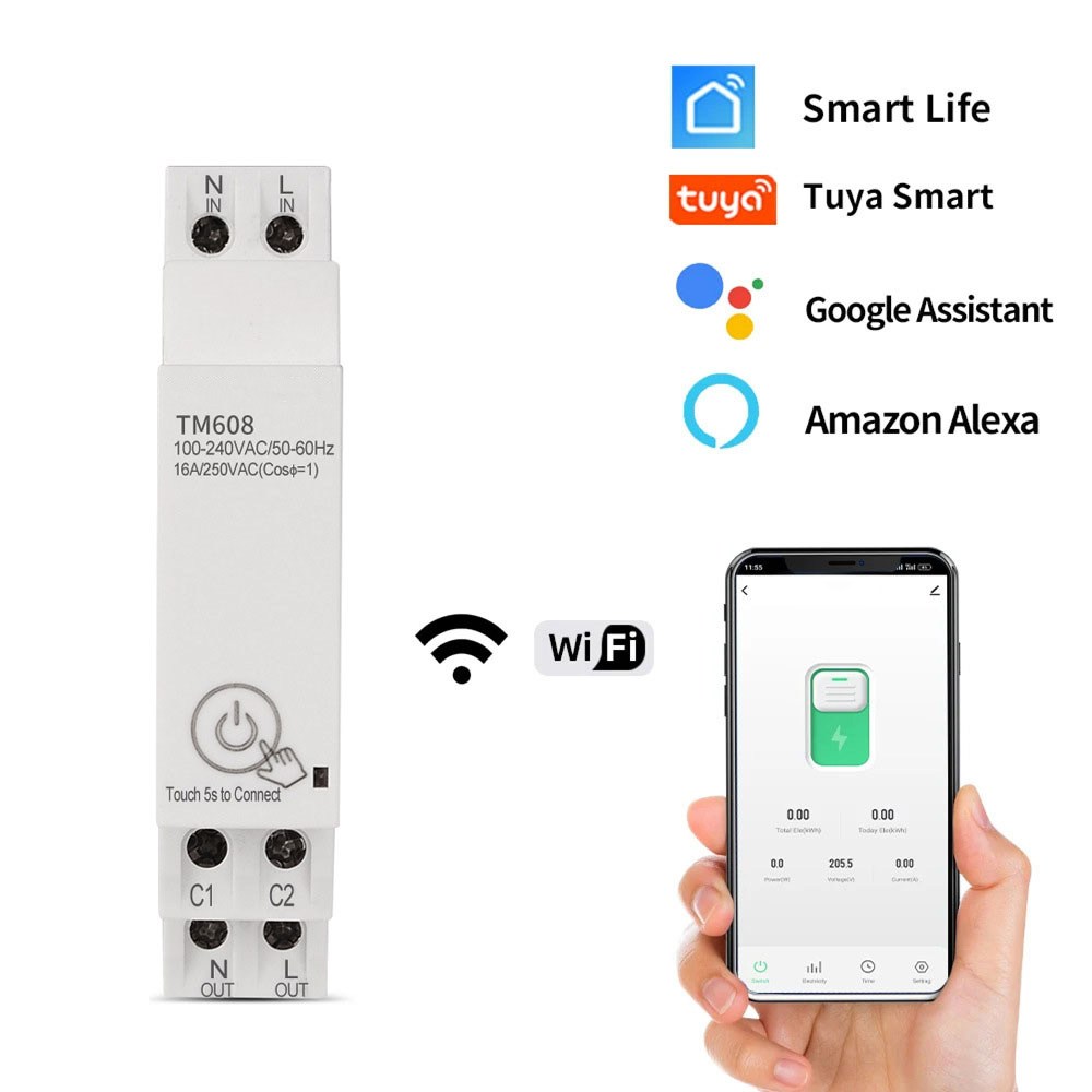 عداد الطاقة أحادي الطور TM608 WiFi