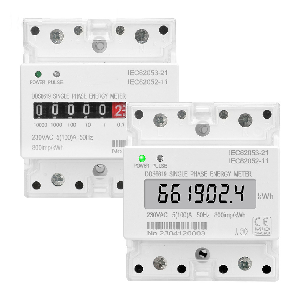 DDS6619 عداد طاقة بشاشة LCD 4P